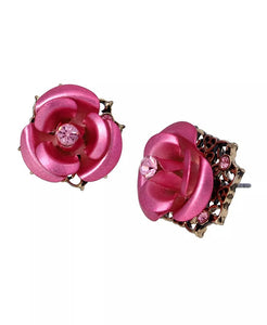Betsey Johnson XOXO Rose Stud Earrings