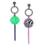 Betsey Johnson Punk N Spice Lollipop Mismatch Drop Earrings