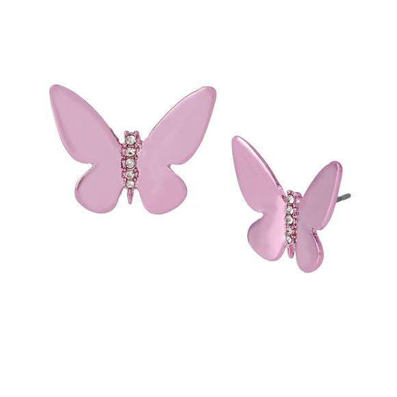 Betsey Johnson Petal To The Metal Butterfly Stud Earrings