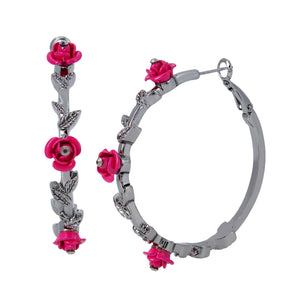 Betsey's 80th Birthday Rose Hoop Earrings