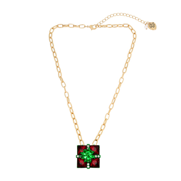 Betsey Johnson Ice Queen Present Pendant Necklace