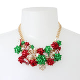 Betsey Johnson Ice Queen Festive Bow Bib Necklace