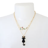 Betsey Johnson Heavenly Creatures Cat Multi Row Necklace