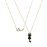 Betsey Johnson Heavenly Creatures Cat Multi Row Necklace
