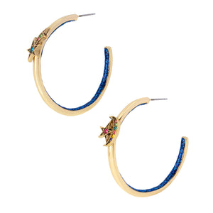 Betsey Johnson Heavenly Creatures Star Hoop Earrings