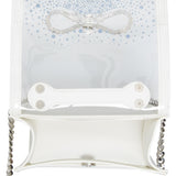 Betsey Johnson Clear Convertible Rhinestone Bow Crossbody Bag White