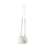 Betsey Johnson Clear Convertible Rhinestone Bow Crossbody Bag White