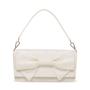 Betsey Johnson Pearl Convertible Bow Flap Bag Ivory