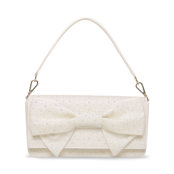 Betsey Johnson Pearl Convertible Bow Flap Bag Ivory