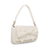 Betsey Johnson Pearl Convertible Bow Flap Bag Ivory