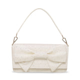 Betsey Johnson Pearl Convertible Bow Flap Bag Ivory