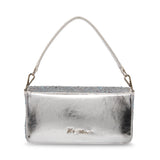Betsey Johnson Rhinestone Convertible Bow Flap Bag Silver