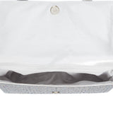 Betsey Johnson Rhinestone Convertible Bow Flap Bag Silver