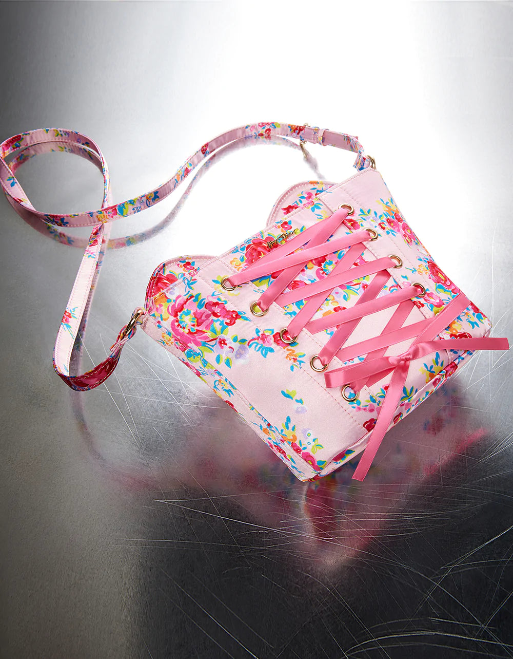 Betsey Johnson Kitsch Corsets Of Love Floral Crossbody Bag Twin