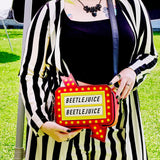 Loungefly Beetlejuice Glow Graveyard Sign Crossbody Bag