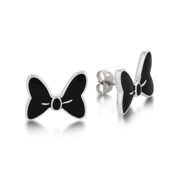 Disney by Couture Kingdom Minnie Mouse Black Bow Stud Earrings
