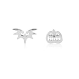 The Nightmare Before Christmas Pumpkin and Bat Mix-Match Stud Earrings