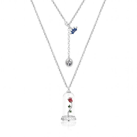 Disney by Couture Kingdom Beauty and the Beast Enchanted Rose Necklace