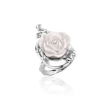 Disney by Couture Kingdom Beauty and the Beast Enchanted White Rose Ring
