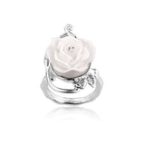 Disney by Couture Kingdom Beauty and the Beast Enchanted White Rose Ring