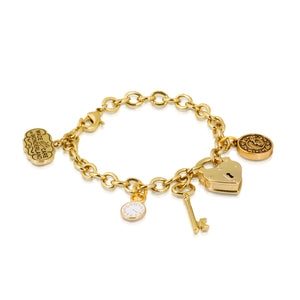 Disney Couture Kingdom White Gold-Plated Bambi Charm Bracelet
