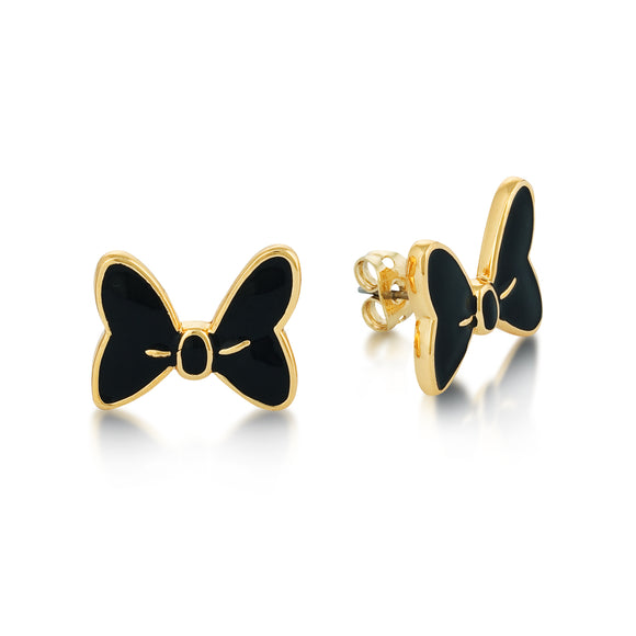 Disney by Couture Kingdom Minnie Mouse Black Bow Stud Earrings