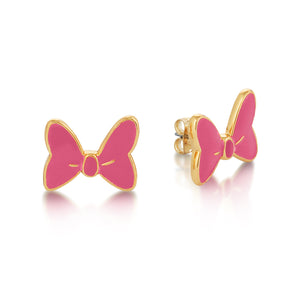 Disney by Couture Kingdom Minnie Mouse Pink Bow Stud Earrings