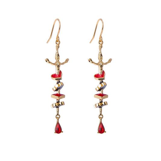 Disney Alice in Wonderland Queen of Hearts Sword Earrings