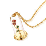 Disney by Couture Kingdom Beauty and the Beast Enchanted Rose Necklace