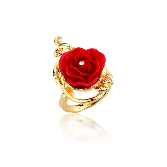 Disney by Couture Kingdom Beauty and the Beast Enchanted Red Rose Ring