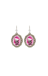 Hello Kitty Pink Head Queen of Pink Earrings