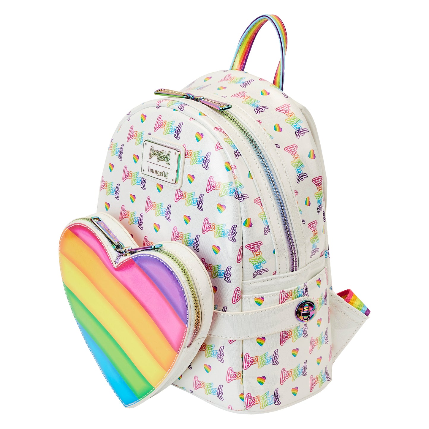 Loungefly Lisa Frank Rainbow Heart Mini Backpack with Waist Bag