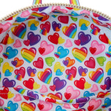 Loungefly Lisa Frank Rainbow Heart Mini Backpack with Waist Bag