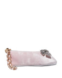 Betsey Johnson Tippee Toe Velvet Pink Ballet Slipper Wristlet