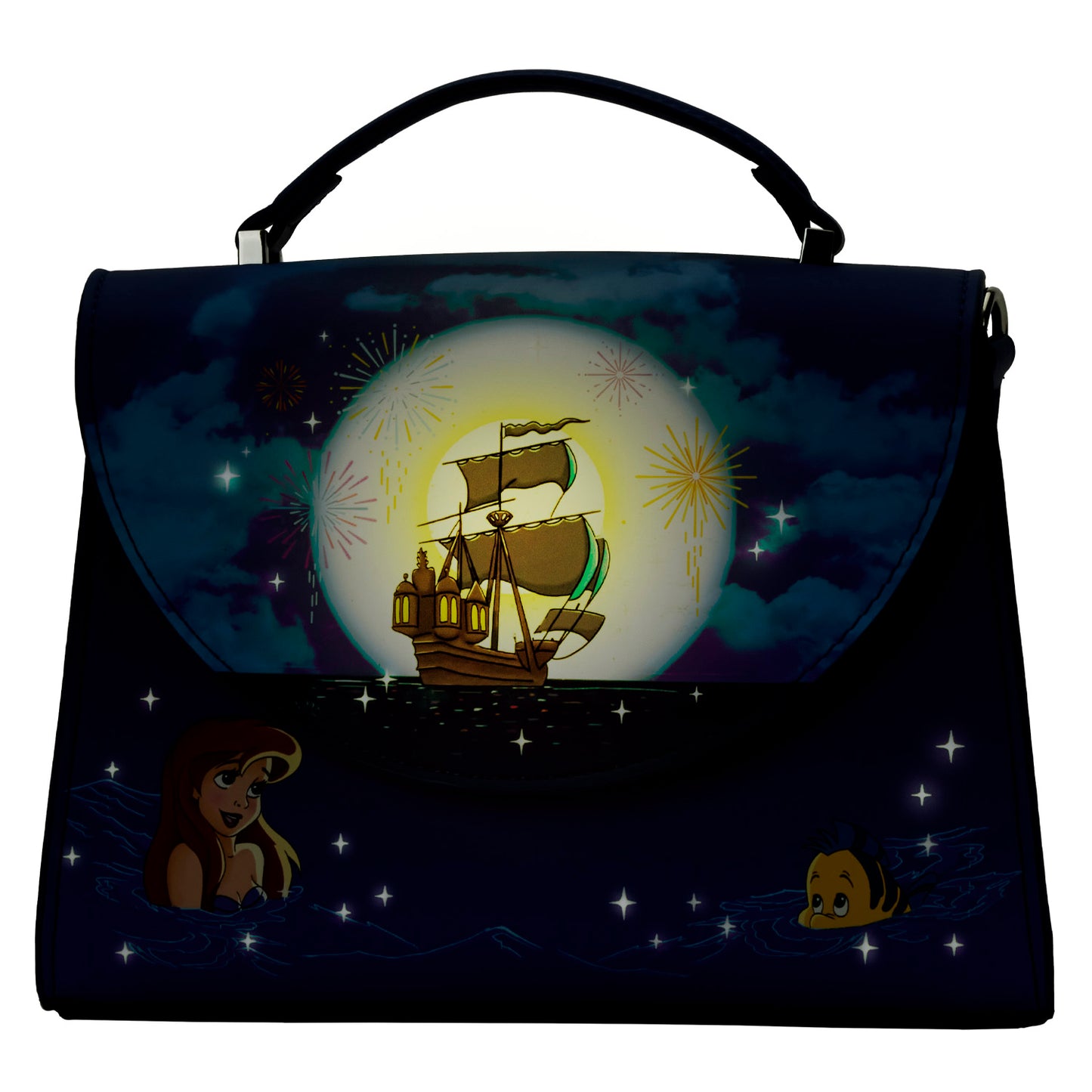 The Little Mermaid Ariel Fireworks Glow in the Dark Crossbody Bag